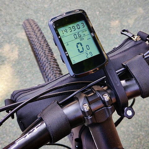 GPS Bike Computer With 2.4 Inch Screen And 28 Hour Battery Life For Mountain And Road Cycling mounted on handlebars