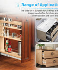 Stainless Steel Drawer Slides With Ball Bearing Full Extension 3 Fold Side Mount Cabinet Runners in kitchen setup