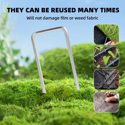 24 Pack Sturdy Garden Landscape Staples 6 Inch Galvanized Steel Sod Pins Anti Rust Stakes For Weed Barrier And Landscaping Fabric