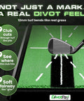 Patented Golf Training Mat With Real Give For Indoor And Outdoor Practice, 12 mm tufted turf, club hitting mat