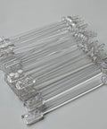 20 Clear 12L Sticks Bar Set With 1x2 Plate End Hollow Studs And 1x1 Round Studs displayed on a white surface