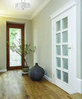 Two Light Semi Flush Mount In Polished Nickel From Harlow Collection, Transitional Close-To-Ceiling Fixture in hallway setting