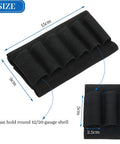 8 Round Shotgun Shell Holder Buttstock size dimensions for 12 Gauge And 20 Gauge Ammo, black finish, elastic fit detail