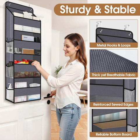 Heavy Duty Over The Door Hanging Organizer For Nursery Storage Featuring Roomy Mesh Pockets And No Sweat Quick Install Hooks To Keep Baby Gear Legit Tidy