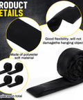 Close-up of 4 pack 6.6 ft endless round polyester lifting straps detailing flexibility, softness, and black heavy-duty design.