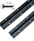 Two Pack 12 Inch Piano Hinges In Stainless Steel Black Heavy Duty For Doors Cabinets Woodworking And Marine Applications Durable Quiet Operation Ideal For Hiding Joints And Providing Extra Support Includes 24 Screws displayed with screws