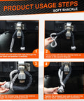 Step-by-step guide using Two Pack 1/2 Inch By 22 Inch Synthetic Soft Shackles For Offroad Recovery And Towing, Gray, 37,478 Lbs Breaking Strength.