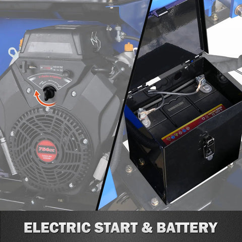 8 Inch Gas Powered Hydraulic Feeding Wood Chipper Shredder Towable With Tow Bar Electric Start and Battery Detail View