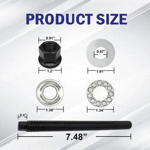 Components size chart for GM LS Series Harmonic Balancer Installation Tool For V8 Engines 1997 And Up Crank Pulley Installer