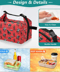 Cowboy Themed Lunch Bag For Women And Men, Reusable Insulated Lunch Tote with buckle handle and easy-to-clean design.