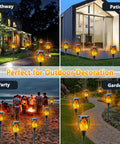 8 Pack Ultra Bright Solar Torch Lights With Flickering Flame, Outdoor Waterproof Solar Tiki Style Torches for Pathway, Patio, Party, and Garden use