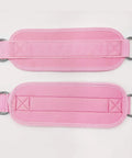 Badass Leg Straps For Cable Machines And Home Gym Hustle, Dual Pack Heavy Duty double D ring cuffs in pink with neoprene padding.