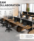 Built Slick Electric Double Standing Desk With Independent Dual Motors And Easy USB Connections, Featuring No Fuss Height Adjustments in a collaborative office setting.