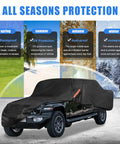 Jeep Gladiator JT Truck Car Cover 2020 2024 Outdoor Waterproof Shield Sun Rain Dust Wind Snow Black Heavy Duty with Seasons