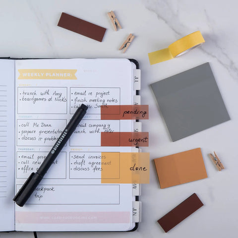 See Through Transparent Sticky Notes With Quick Dry Pen Included For Easy Markups Three Size Set With 3 By 3 Inch Big Notes