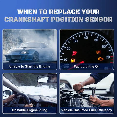 Crankshaft Position Sensor Plug And Play Direct Fit For Chevy Silverado 1999 To 2006 Tahoe Suburban Avalanche Trailblazer Camaro GMC Sierra Envoy Yukon Savana Express Cadillac Escalade 12560228 12555566 5S1692 symptoms: no-start, fault light, rough idle, poor fuel efficiency
