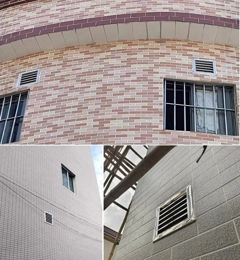 Rock Solid Performance With 36 By 42 Inch Three Forty Stainless Steel Vented Access Panel Hinged Drywall Inspection Door on brick wall.