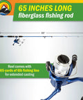Swarm Series Spinning Rod And Reel Combo With Comfort Grip Split EVA Foam Handle Ultra Lightweight 65 Inch Setup diagram