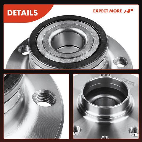 Close-up of Two Piece Rear Wheel Bearing And Hub Assembly Set For Audi And Volkswagen Vehicles 2005 To 2022.