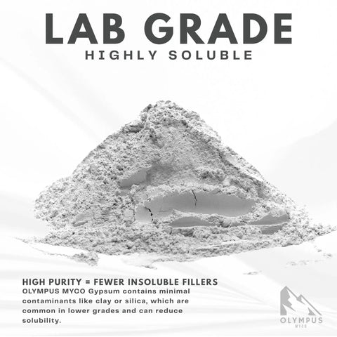 97 Percent Pure Gypsum Powder For Soil And Substrates, High Solubility Calcium Sulfate Dihydrate, 1 Pound featured on white background