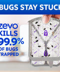 Straight Up Ruthless Flying Insect Trap Refill Cartridges For Fruit Flies And Gnats Total Plug In Pest Control Solution With Blue UV Lure 4 Count, showing a bug trap filled with dead insects.