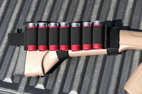 Ten Pack Seven Round Side Saddle Shell Carrier For 12 And 20 Gauge Shotguns With MOLLE Pouch And Hook And Loop Fastener