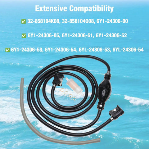 Outboard Fuel Line Hose Kit 5/16 Inch 10 Ft Replacement For Yamaha Mercury Johnson Marine Outboards 4 HP To 200 HP with accessories