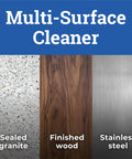 Multi-surface cleaner on sealed granite, finished wood, and stainless steel - suitable for Disinfecting Wipes Fresh Scent 700 Count Kills Ninety Nine Point Nine Percent Of Viruses And Bacteria EPA Registered For SARS CoV 2 On Nonporous Surfaces Ideal For Public Spaces And High Traffic Areas