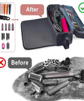 Grab And Go Hair Tools Travel Case With Heat Resistant Mat for dryer, flat iron, curling iron, and accessories, organized storage.
