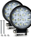 4.5 Inch 84W Round LED Offroad Flood Lights Waterproof 12V 24V Light Bar for Trucks ATVs UTVs SUVs and Motorcycles Dual Pack