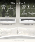 Comparison image of Portal and Transom window fans, showcasing features and specifications for horizontal window installation.