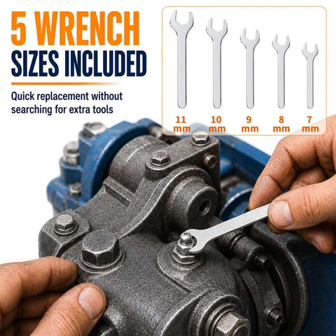 Heavy Duty 600 Pc Zerk Fittings Kit With Complete Sae Metric 1/4 And 1/8 Inch Set Plus Dust Caps And Wrenches For All Your Daily Machine Greasing Needs. 5 wrenches sizes 7-11 mm on grease fitting