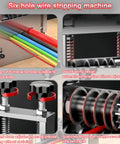 Drill Powered Wire Stripper Tool With Hand Crank 6 Channel System And 5 Carbide Blades showing six inlet holes and springs