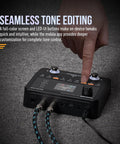 Hand adjusting knobs on Beast 130 Plus Effects Multi Effects Pedal For Guitar With NAM And IR Support, seamless tone editing visible