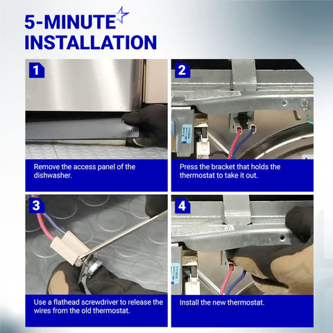 Step-by-step installation for High Limit Thermostat Replacement For Dishwashers No Fuss Easy Install With Reliable Temperature Control