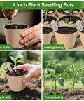 60 Pack 4 Inch Peat Pots With Drainage Holes For Seed Starting And Germination Biodegradable Paper Nursery Pots With Plant Labels