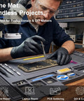 Top Tier Heat Resistant Silicone Soldering Mat With Magnetic Screw Retainer Tray Heavy Duty Electronics Workboard in use