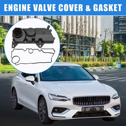 Volvo 2.0L 4 Cylinder Engine Valve Cover Gasket Kit With PCV Oil Seal And Rocker Cover Replacement For S60 S90 XC40 XC60 V60 V90 XC90 2014-2024