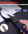 8 Inch Long Nose Slip Joint Pliers With A Solid, Comfortable Grip And Handles, CR V Steel Needle Nose Pliers On Paper