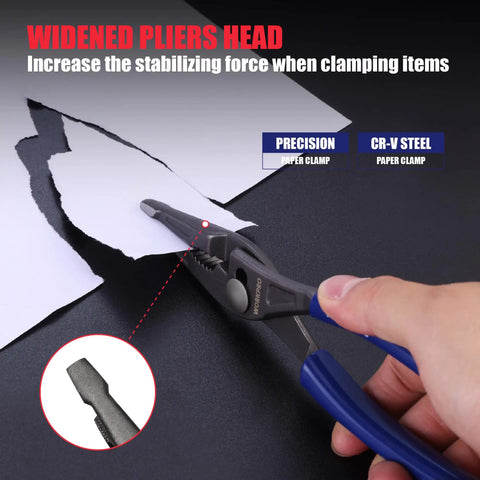 8 Inch Long Nose Slip Joint Pliers With A Solid, Comfortable Grip And Handles, CR V Steel Needle Nose Pliers On Paper