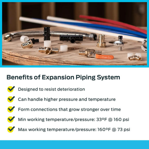 Half Inch NPSM Expansion FNPT Swivel Adapter For PEX A Pipe And Tubing, Brass Plumbing Fittings, Female Adapter For PEX A Systems, Quick Expansion Connection, High Temp High Pressure, UAB526LFA brass fittings with PEX-A tubes and expansion tool