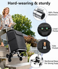 Woman using 2 In 1 Aluminum Stair Climbing Cart With Foldable Frame And Waterproof Oxford Bag 300 Pounds Capacity on steps