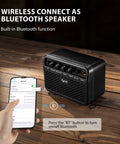 Mini Guitar Amp 5W Portable Practice Amplifier With Clean And Drive Two Channel Effects Bluetooth Speaker, hand connecting via Bluetooth.