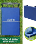 Beefy Heavy Duty Garden Kneeler And Seat With Thick Kneeling Pad, foldable, shown on grass with dimensions 15.75x10.43 inches.