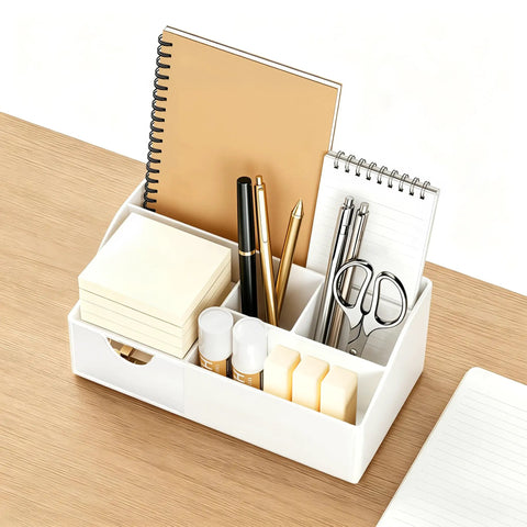 Acrylic Desk Organizer With Drawer Caddy For Office Supplies And Home Desk Storage Holds Pen And Pencil Holder Pens Pencils Notebooks Markers