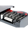 Close-up of 39 Piece Security Bit Set with tamper resistant Torx, Hex, Spanner, and Tri Wing bits in a durable case.