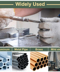 Shop Ready Hand Taper Tap For Smooth 1-1/4-7 Unc Threads With Tight 2B Fit, Heavy Duty High Speed Steel in use on various materials.