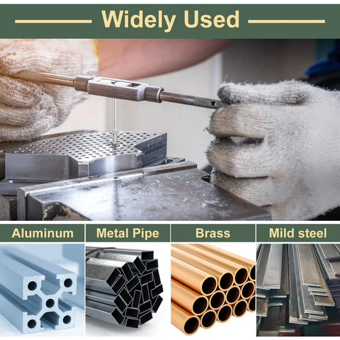 Shop Ready Hand Taper Tap For Smooth 1-1/4-7 Unc Threads With Tight 2B Fit, Heavy Duty High Speed Steel in use on various materials.