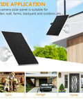2W Solar Panel For Security Cameras, Solar Charger with adjustable mount, installed on outdoor wall