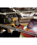 Worker using 20V Max XR Cordless Reciprocating Saw Brushless Compact Design With 2.5x More Runtime Variable Speed Pivoting Head LED Light And Tool Only Ideal For Tight Spaces And Long Run Cuts